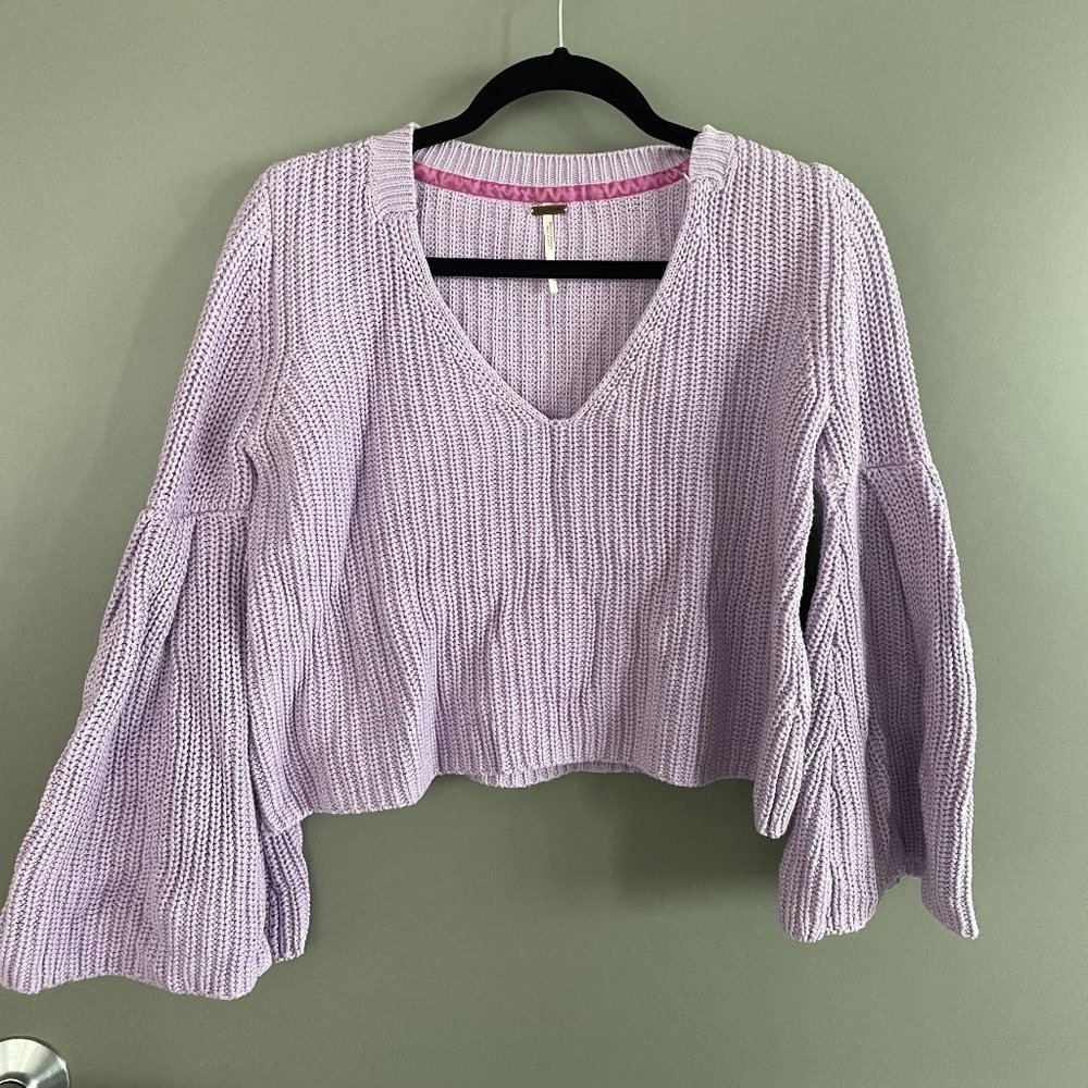Free People Damsel Purple Sweater Top